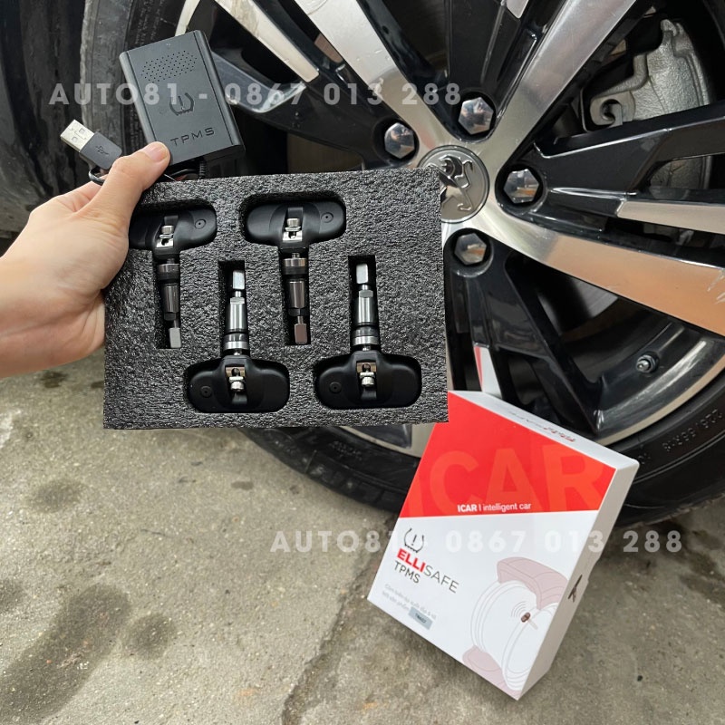 Cảm biến áp suất lốp ô tô, cảm biến áp suất lốp Icar TN602, van trong, tích hợp màn hình Android