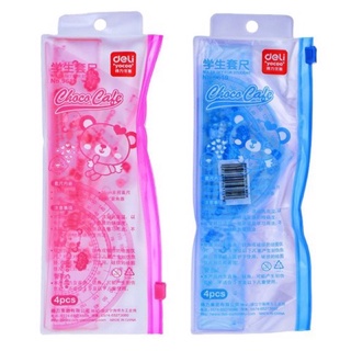 Bộ dụng cụ thước kẻ học sinh deli 9619