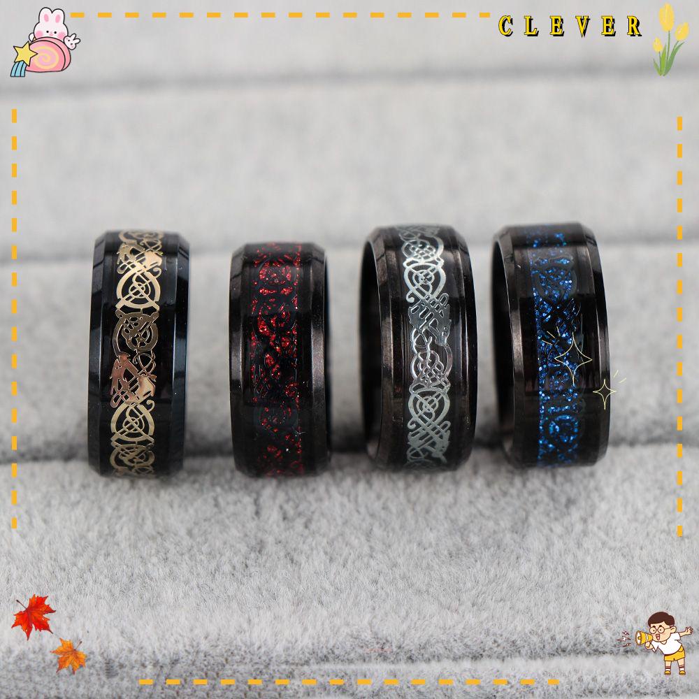CLEVER Men's Rings Stainless Steel Material Size 6-13 Fashion Personality