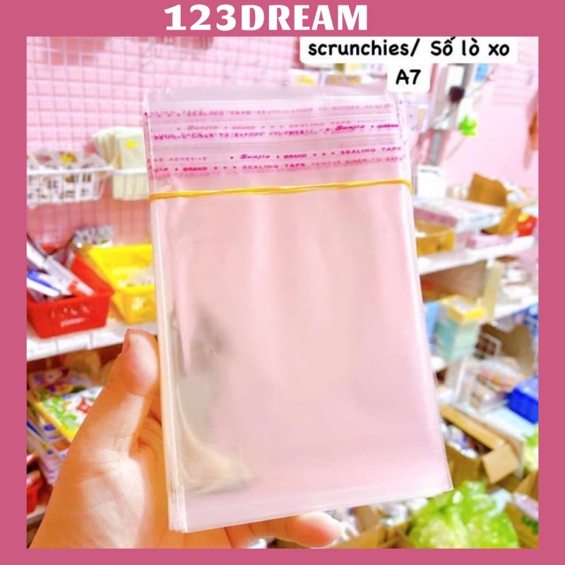 100gram Túi Bóng Kính Đựng sổ tay lò xo A7 , scrunchies -10x10cm