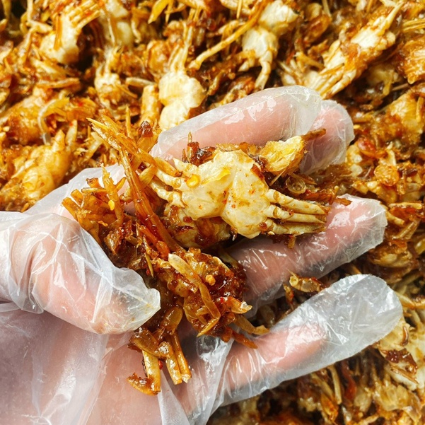 Ghẹ sữa rim giòn cao cấp ngon hộp 300gram, Đồ ăn vặt Sài Gòn