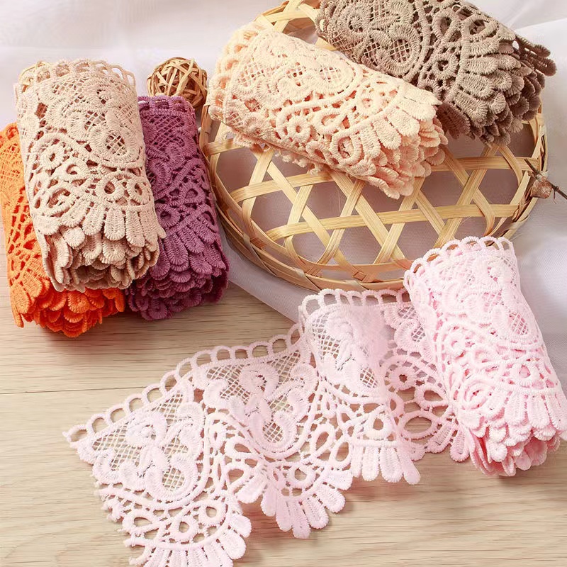 Phụ kiện trang trí quần áo bằng lụa sữa co giãn thêu hình vương miện 10cm 1 yard