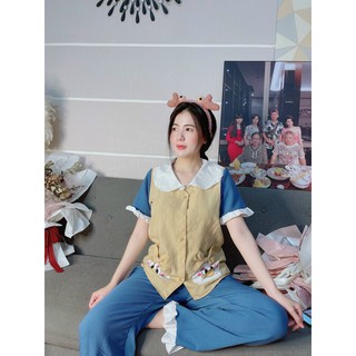 đồ bộ tiểu thư hình vịt vãi đũi