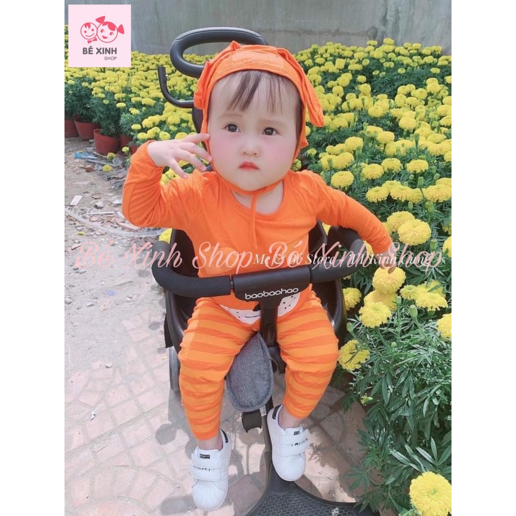 Bộ dài tay Minky Mom cho bé trai bé gái [Bán chạy] đồ bộ ngủ BODY dài tay cho bé trai gái sơ sinh dài tay kèm NÓN taithỏ