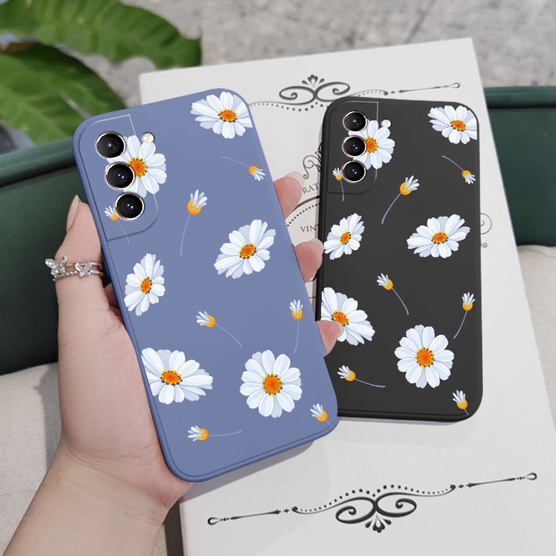 Ốp Điện Thoại Cảm Giác Chạm Thoải Mái In Hình Hoa Cúc Cho Samsung Galaxy S21 S20 FE Ultra Plus