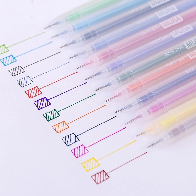 1 Bút Mực Gel Ngòi 0.5mm 12 Màu Dễ Thương Cho Học Sinh/Văn Phòng