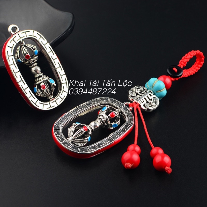 Móc khoá chày kim cang bình an pháp khí Mật Tông Tây Tạng