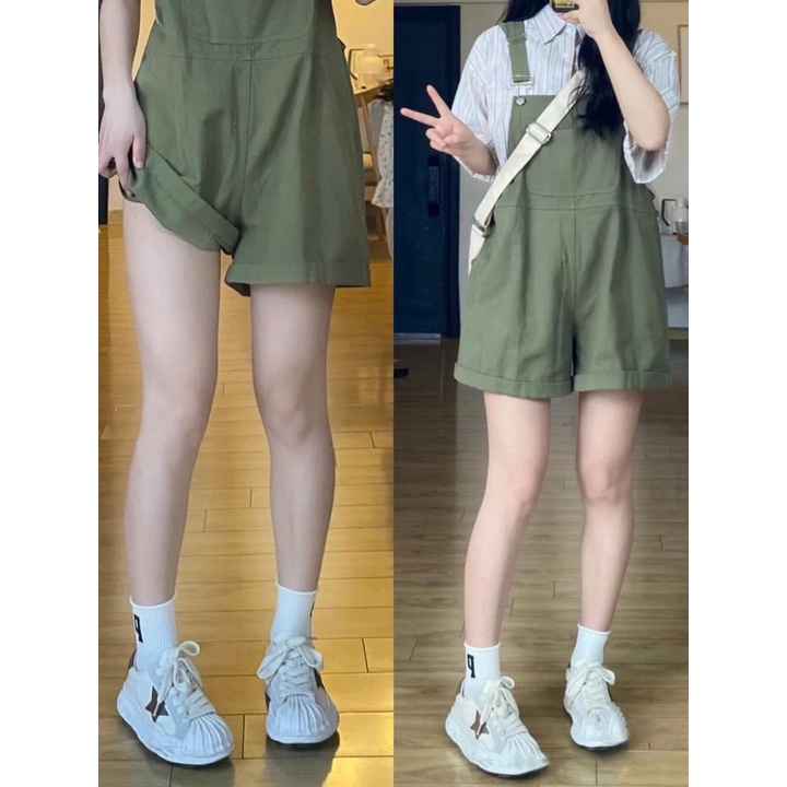 Quần yếm đùi màu rêu BIGSIZE M4152 55-95KG [BOON BOON BIGSIZE]