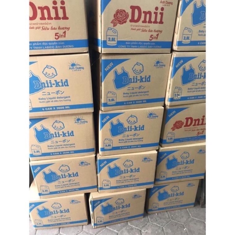 Nước Giặt Xả Dnii Kid Can 3600ml chính hãng cty