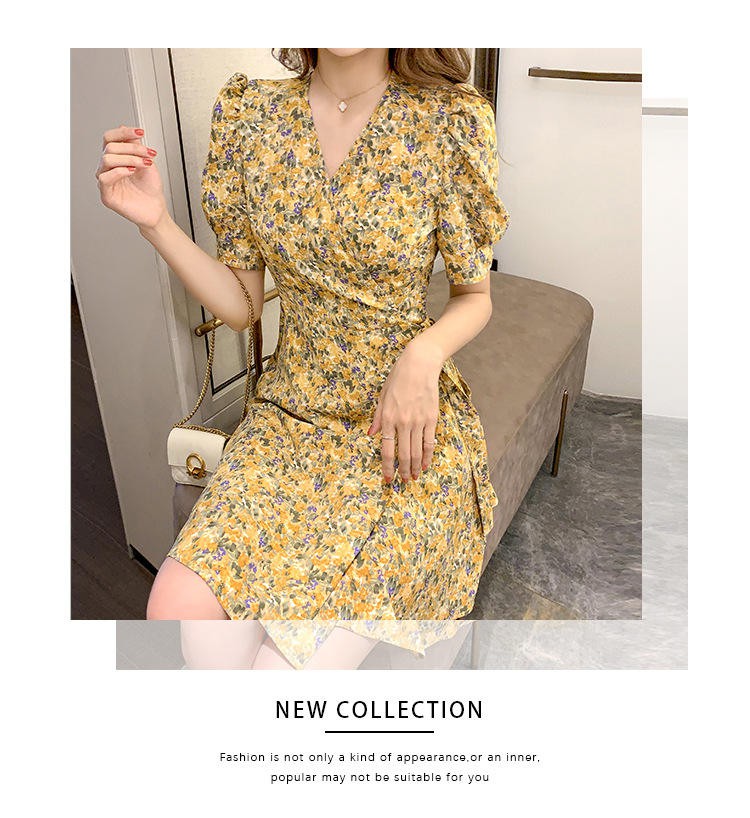 Đầm Chữ A In Hoa Kiểu Cổ Điển Pháp Thời Trang Xuân Hè  Cho Nữ