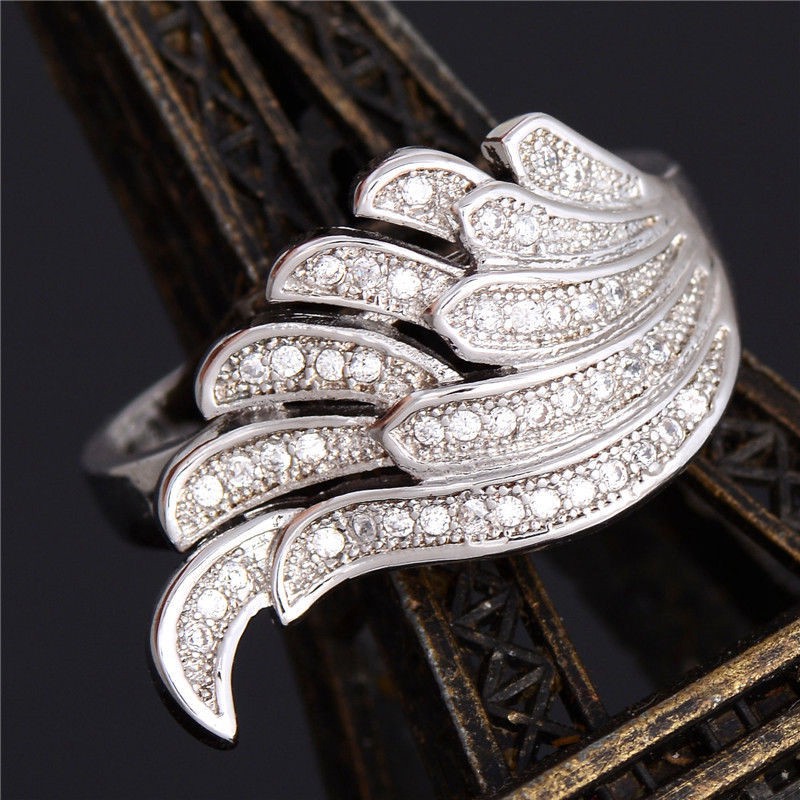 Nhẫn Bạc 925 Hình Đôi Cánh Đính Đá Thời Trang Cho Nữ