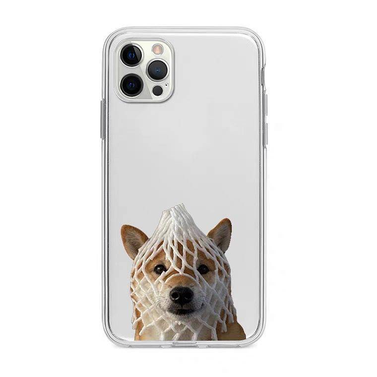 Ốp điện thoại silicon mềm trong nhám in hình chó thích hợp cho Iphone13 12 Apple 11 Xs XR 6S 7P 8P NqzT