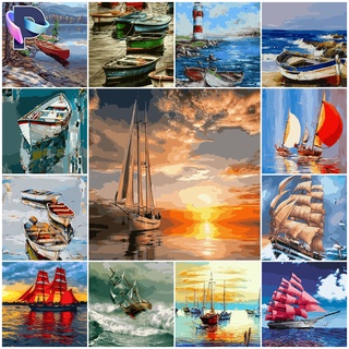 Bộ Tranh Sơn Dầu 24 Màu Hình Thuyền Buồm Cỡ 40x50 cm Kích Thước 40x50cm