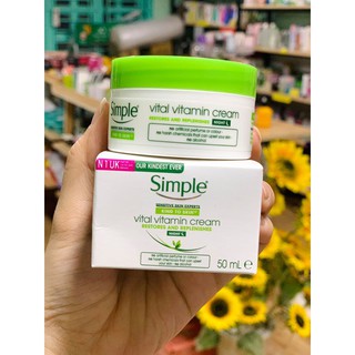 Kem dưỡng đêm Simple 𝐯𝐢𝐭𝐚𝐥 𝐯𝐢𝐭𝐚𝐦𝐢𝐧 𝐧𝐢𝐠𝐡𝐭 𝐜𝐫𝐞𝐚𝐦 - 50ml (chính hãng)