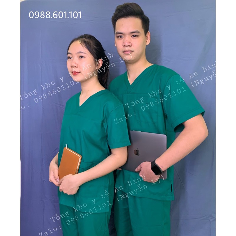 Bộ Scrubs cổ tim phòng mổ,  đồng phục Spa, phòng khám, Bác Sĩ, quần áo phòng mổ, đồng phục phẫu thuật VẢI THƯỜNG | BigBuy360 - bigbuy360.vn