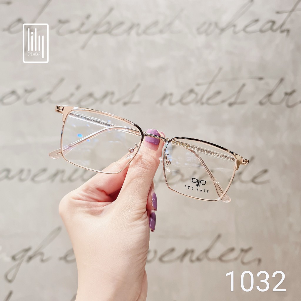 Gọng kính nam nữ kim loại Lilyeyewear mắt vuông thanh mảnh nhẹ nhàng màu sắc thời trang 1032 | BigBuy360 - bigbuy360.vn
