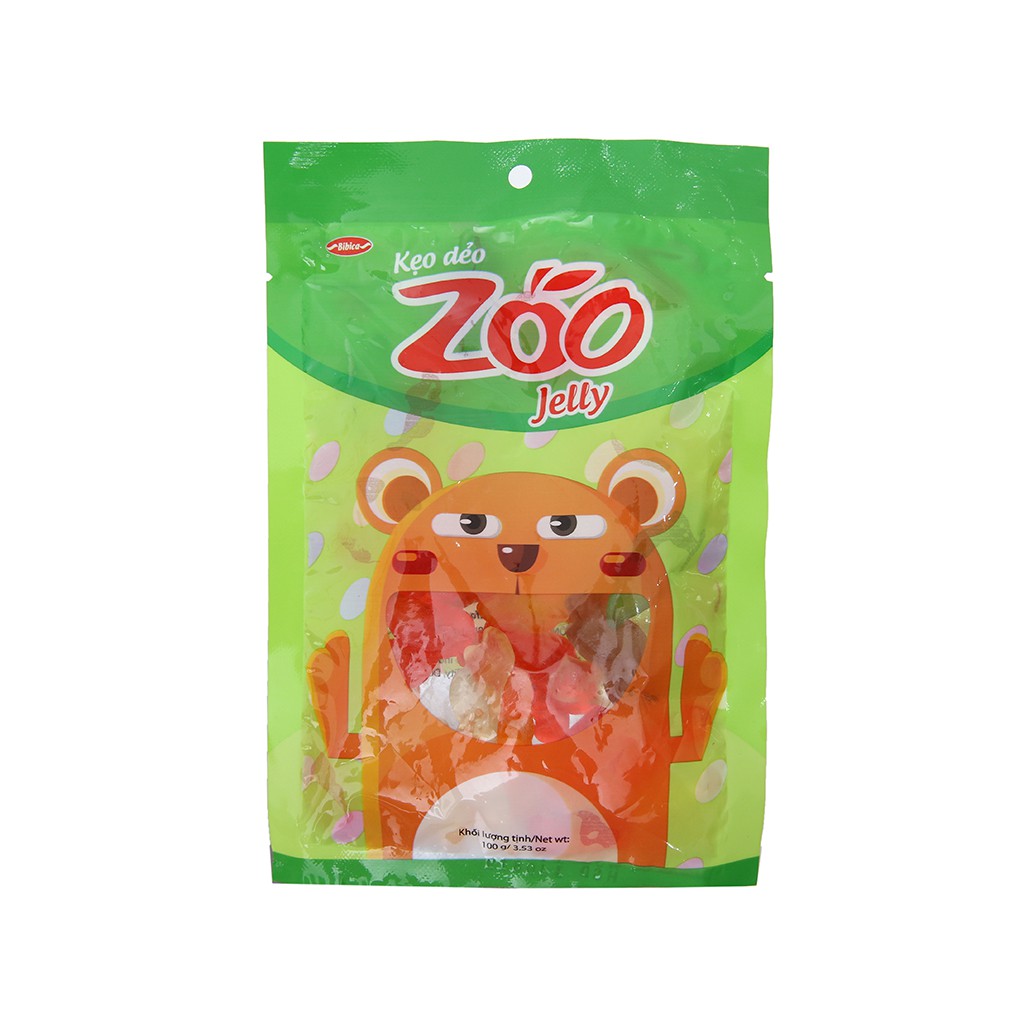 Kẹo dẻo hương trái cây Bibica Zoo Jelly gói 100g