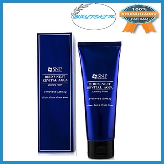 Sữa rửa mặt dưỡng ẩm tinh chất tổ yến snp bird’s nest revital aqua cleansing foam 150g