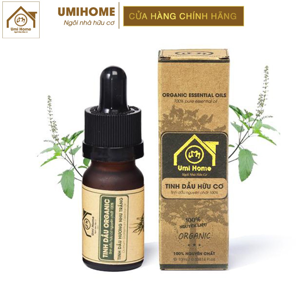 Tinh dầu Hương Nhu Trắng hữu cơ UMIHOME 10ml nguyên chất