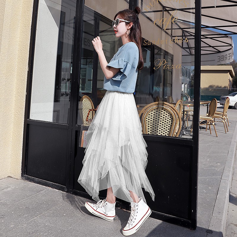 CHÂN VÁY DÀI TUA CHO NỮ PHONG CÁCH HÀN QUỐC ULZZANG CV04