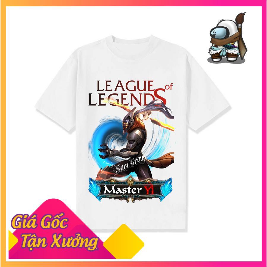 (SALE) Áo Liên Minh Huyền Thoại Tốc Chiến Màu Trắng Cổ Tròn Master J Cực Đẹp Đủ Size Dành Cho Game Thủ
