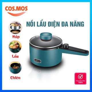 Nồi Điện Mini Chống Dính Đa Năng COSMOS Có Khay Hấp | Chảo Lẩu Điện Mini Đa Năng Chính Hãng Jiashi, Tiết Kiệm Điện