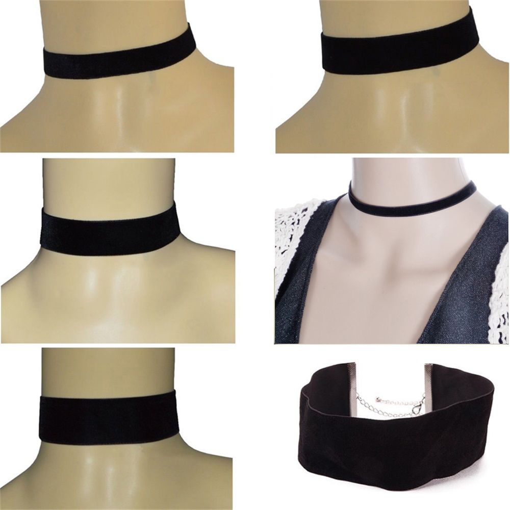 Vòng Cổ Choker Nhung Màu Đen Phong Cách Nghệ Thuật Gothic Cho Nữ