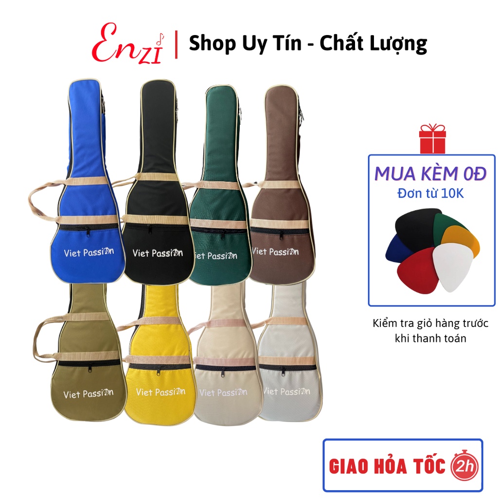 Bao đàn ukulele 4 lớp chống nước nhiều màu túi đựng cho đàn soprano 21 inch concert 23 tenor 26 Enzi