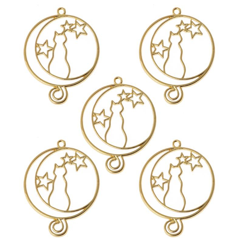 Mặt dây bezel thiết kế hình mèo và chú cún dễ thương almf phụ kiện thời trang