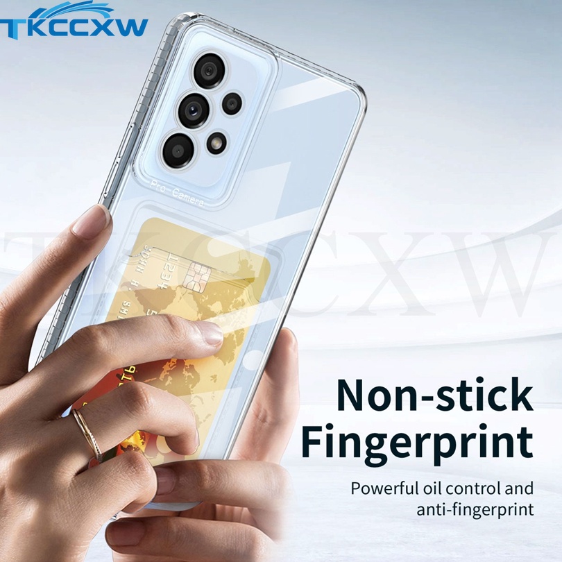 Ốp Điện Thoại TPU Mềm Trong Suốt Chống Sốc Có Ngăn Đựng Thẻ Cho Samsung Galaxy A13 A23 A03 A73 A33 A53 A22 A32 A72 A52 A52S A12 A71 A51 A31 A21S