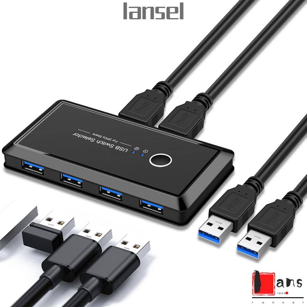 Bộ Chia 4 Cổng USB 2.0 3.0 Chuyên Dụng Cho Máy In/Chuột/Bàn Phím/Máy In 2 Máy Tính