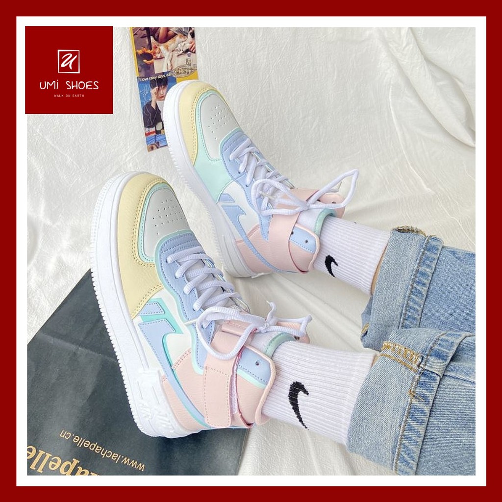 [MỚI] Giày cao cổ nữ thể thao shadow pastel đế bằng đi học đi chơi cá tính năng động trẻ trung mới hot trend đẹp xinh