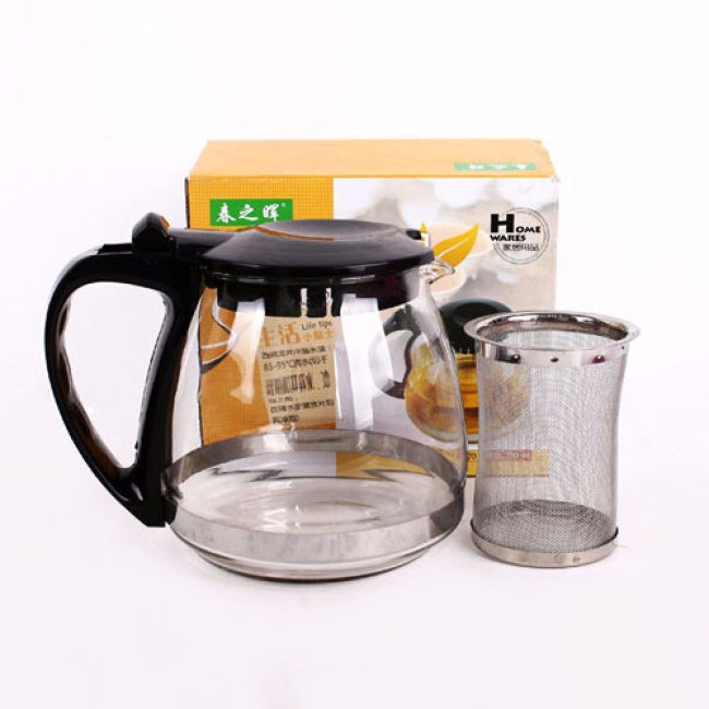 Bình Lọc Trà Thủy Tinh Tặng Kèm 4 Ly Sang Trọng - CÓ LỖi LỌC TRÀ INOX 1300ML- BÌNH PHA TRÀ CHẾ CAFE TIỆN LỢI 2in1