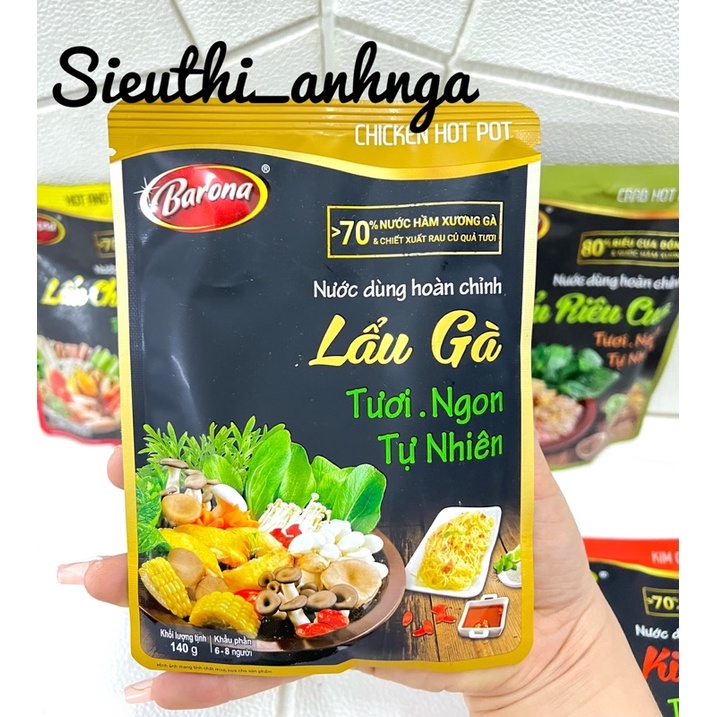 Nước dùng Hoàn Chỉnh Lẩu Thái/Lẩu chua cay/Lẩu Gà Barona Gói 180g