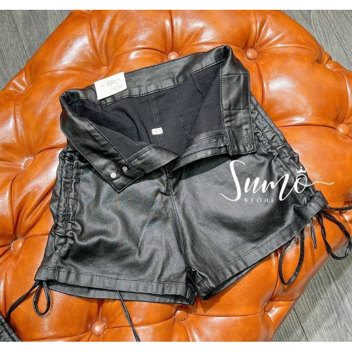 Quần short nữ rút dây hai bên chất vải Da Cam kết Hàng Y Hình Chính Chủ ( Size S, M, L )