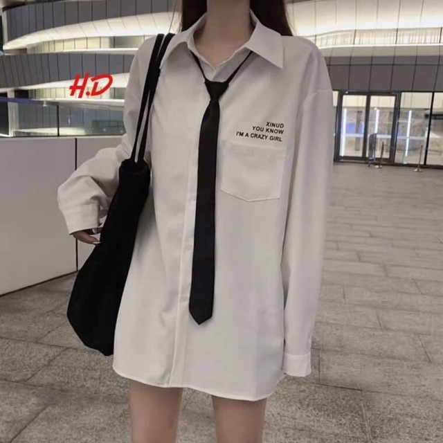 Áo sơmi túi chữ ngực kèm cavat HDV577