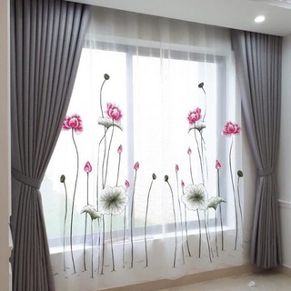 Rèm cửa voan thêu tay (mẫu hoa 7)