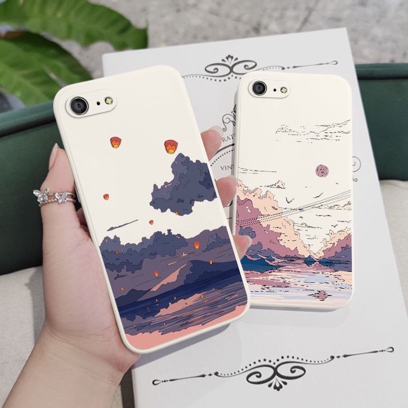 Ốp Điện Thoại Silicon Dẻo Họa Tiết Phong Cảnh Anime Cho IPhone 8 7 6 6S Plus SE 2020