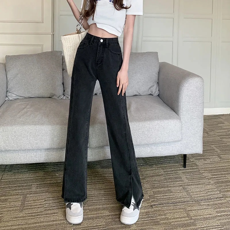 Quần Jeans Nữ Lưng Cao Ống Rộng Thời Trang Hàn Quốc