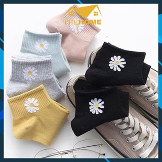 Set 10 đôi tất hoa cúc hot trend kèm túi rút xịn sò