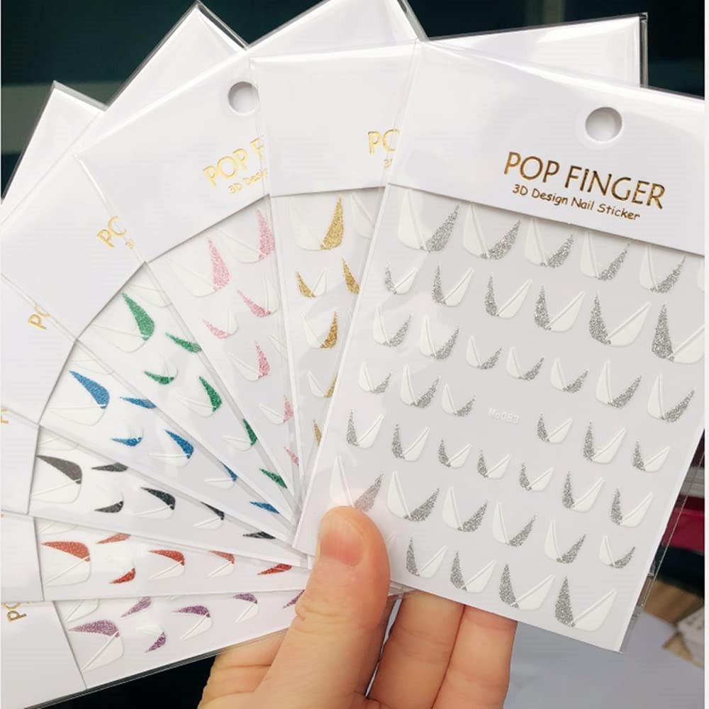 Miếng Dán Trang Trí Móng Tay 3D Lấp Lánh Thời Trang