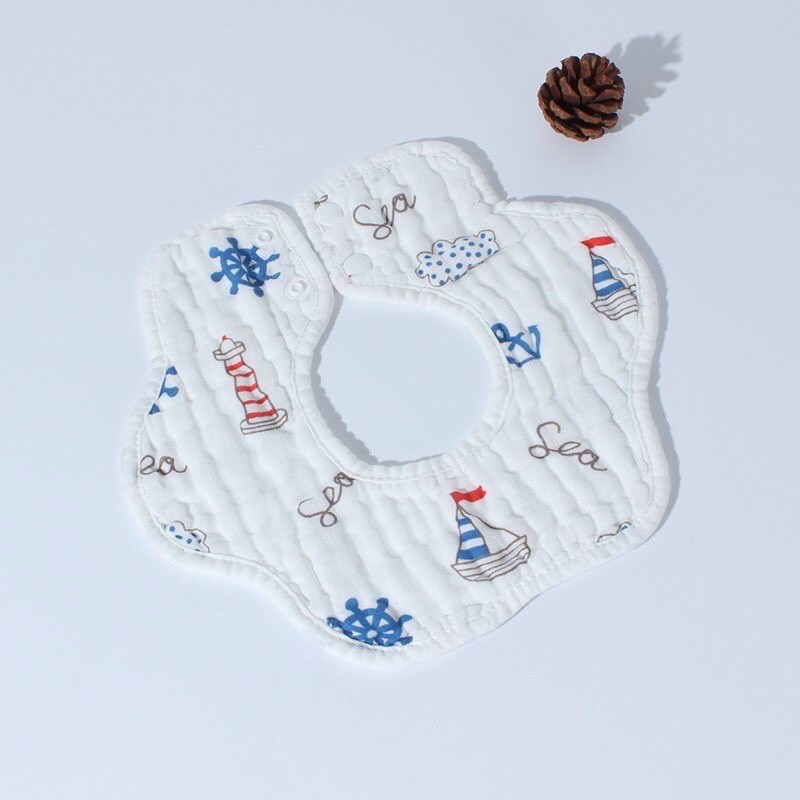 Yếm tròn xoay 6 lớp Organic cotton cho bé