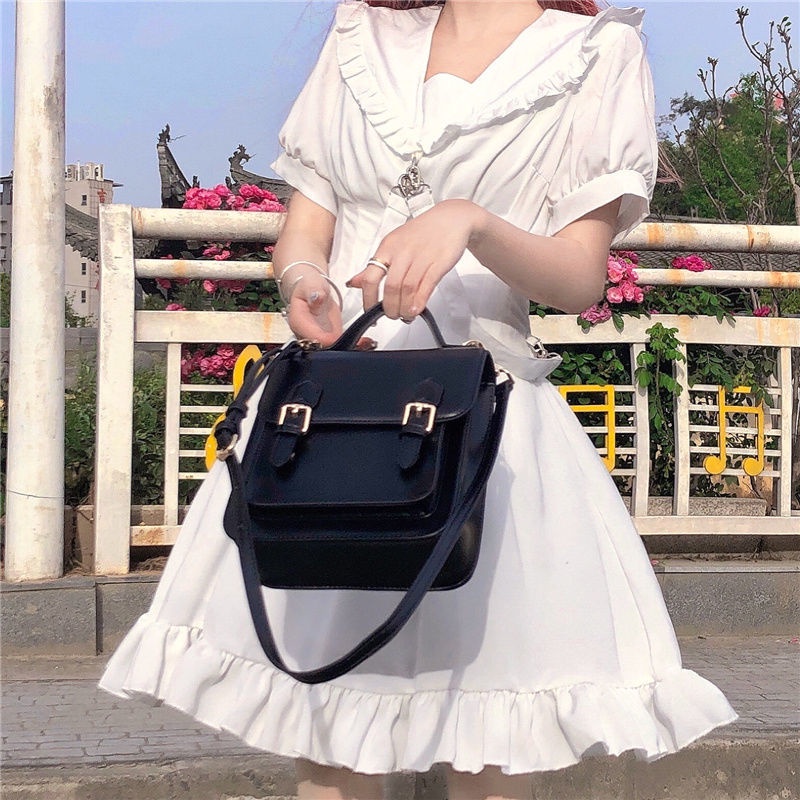 Đầm Chữ A Ngắn Tay Thắt Nơ Eo Phong Cách Hàn Quốc Thời Trang Cho Nữ