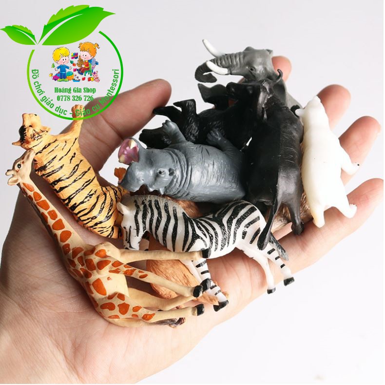 Mô hình 12 động vật hoang dã dùng trong góc ngôn ngữ, góc sinh học