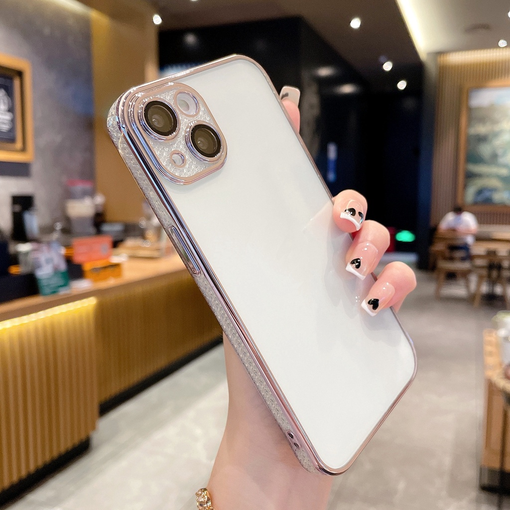 Ốp Điện Thoại Silicon Dẻo Trong Suốt Viền Kim Cương Sang Trọng Cho iphone 11 Pro MAX 12 13 Pro MAX XS MAX XR X 7+ 8 Plus