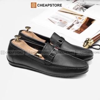 Giày lười công sở nam CHEAPSTORE CS505 Đen - Giày độn đế tăng chiều cao da bò thật (bảo hành 24 tháng)