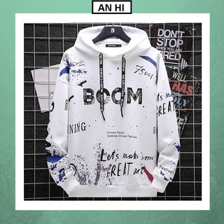 Hoodie nam 💚𝗙𝗥𝗘𝗘𝗦𝗛𝗜𝗣💚 Áo khoác nam chống nắng Trắng BOOM năng động, cá tính, thoáng mát.