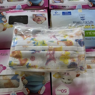 Một Hộp 50 Cái Khẩu Trang Y Tế Trẻ Em Phù Hợp Với Bé Dưới 10 Tuổi