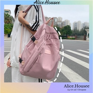 Balo đi học nữ nam unisex balo thời trang màu sắc basic chống thấm nước đựng vừa laptop qh0018