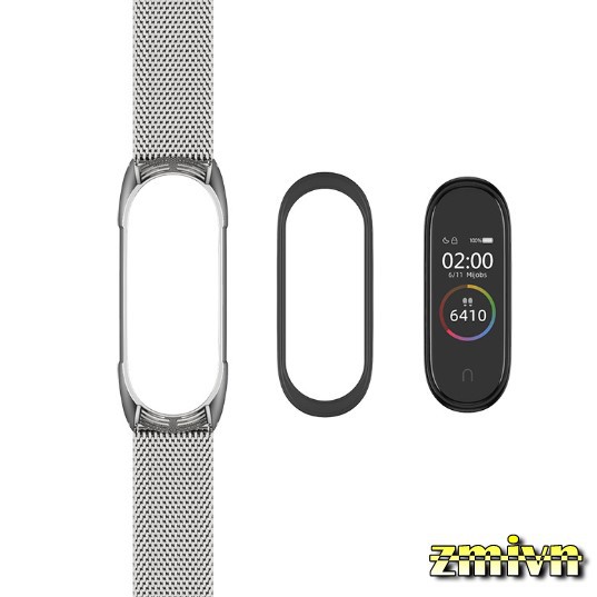 Dây đeo kim loại dành cho Xiaomi Miband 3 Miband 4 (bản Plus)